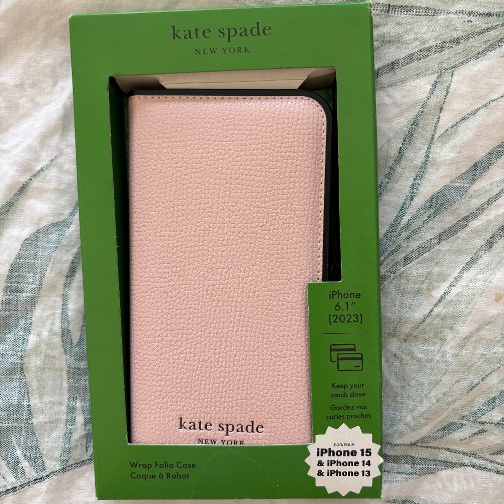 Pink iPhone 15, 14, and 13 wallet case NWT